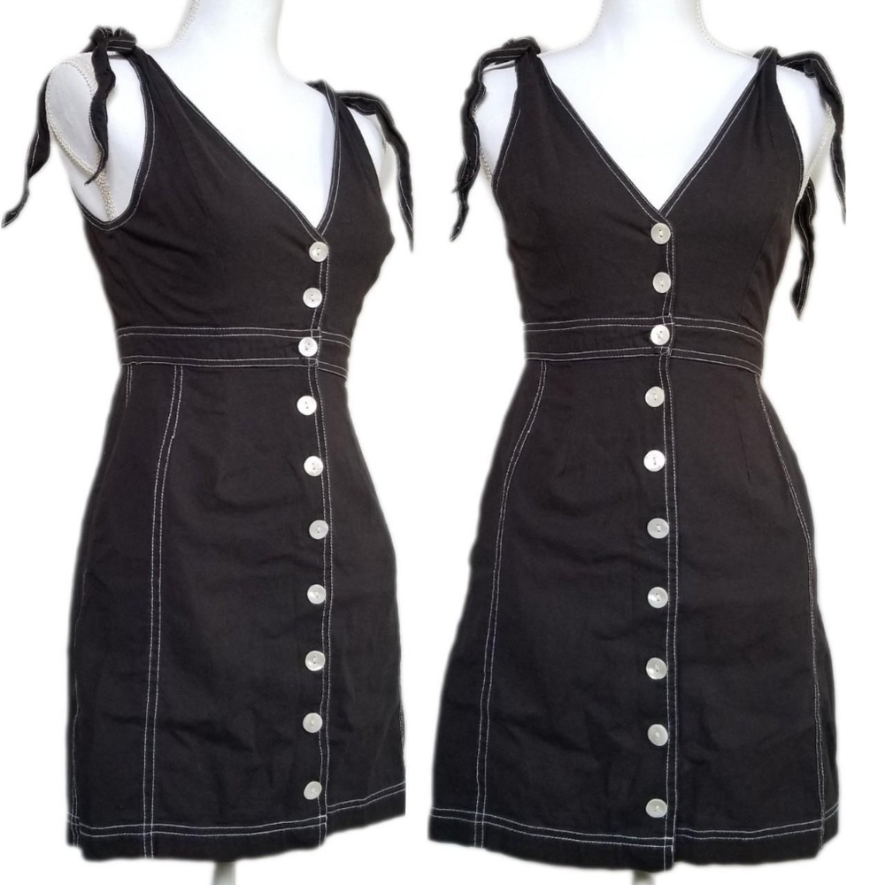 Free people London Town overall mini dress sz 0